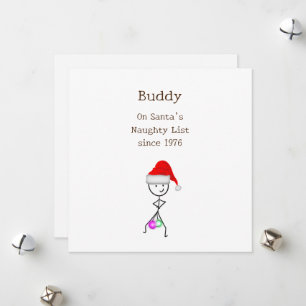 Santa's Naughty List Feestdagenkaart
