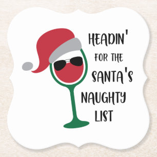 Santa's Naughty List/Funny Kerstcitaat Kartonnen Onderzetters