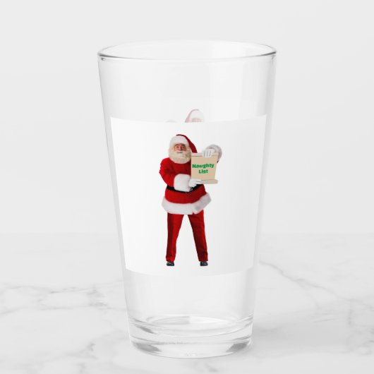 Santa's Naughty List Glazen Tumbler (Voorkant)