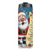 Santa's Naughty List Humor Thermosbeker (Voorkant)