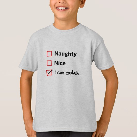 Santas Naughty List - Ik kan het uitleggen T-shirt (Voorkant)