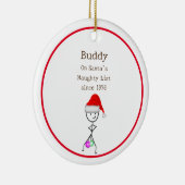 Santa's Naughty List Keramisch Ornament (Rechts)