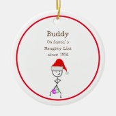 Santa's Naughty List Keramisch Ornament (Voorkant)