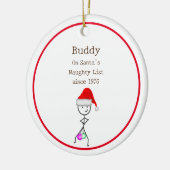 Santa's Naughty List Keramisch Ornament (Links)