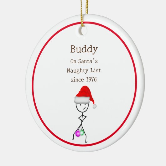 Santa's Naughty List Keramisch Ornament (Links)