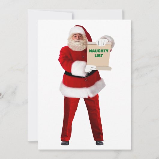 Santa's Naughty List Kerst Kaart (Voorkant)