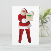 Santa's Naughty List Kerst Kaart (Staand voorkant)