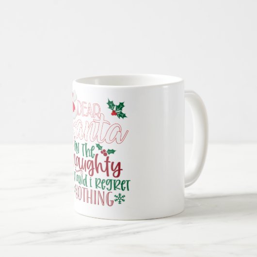 Santa's Naughty List Latte Mok (Voorkant rechts)