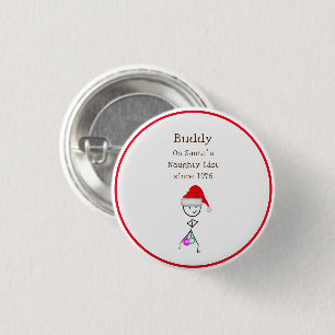 Santa's Naughty List Ronde Button 3,2 Cm