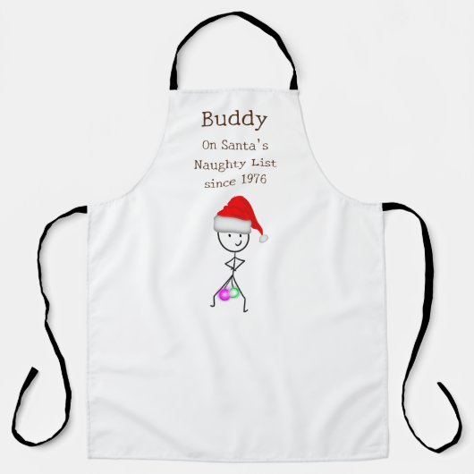 Santa's Naughty List Schort (Voorkant)
