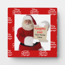 Santa's Naughty List tablet Plaque met Easel