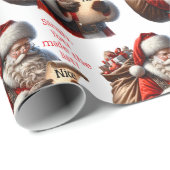Santa's Naughty & Nice List Naam toevoegen Kerstmi Cadeaupapier (Rol Hoek)