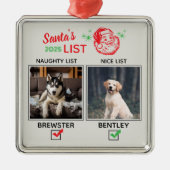 Santa's Naughty or Nice List Dog Photo Ornament (Voorkant)