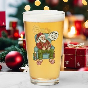 Santa's Naughty Pass Persoonlijke kerstnaam Glas
