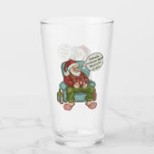 Santa's Naughty Pass Persoonlijke kerstnaam Glas (Achterkant)
