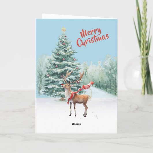 Santa's New Sleigh Faux Borduurwerk Vrolijk Kerstf Kaart (Achterkant)