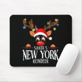 Santas New York Reindeer Funny Xmas Matching Pjs  Muismat (Met muis)