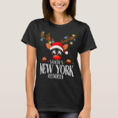 Santa's New York Reindeer Funny Xmas Matching Pjs  T-shirt (Voorkant)