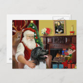 Santa's Newfoundland Landseer Feestdagenkaart (Voorkant / Achterkant)
