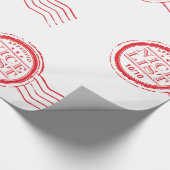 SANTAS NICE LIJST kerst goedgekeurd rode stempel Cadeaupapier (Hoek)