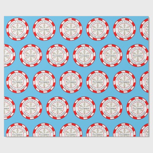 Santa's Nice List aangepaste naam Kerstmis Cadeaupapier (Vlak)