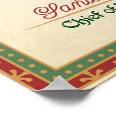 Santa's Nice List Certificaat. Bewerkbare naam. Poster (Hoek)