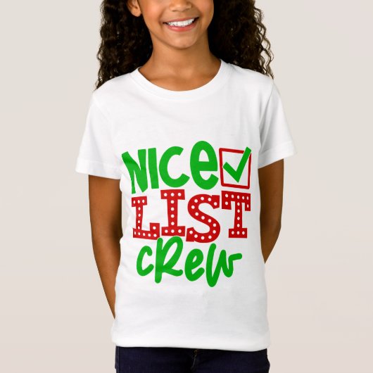 Santa's Nice List Crew T-shirt (Voorkant)