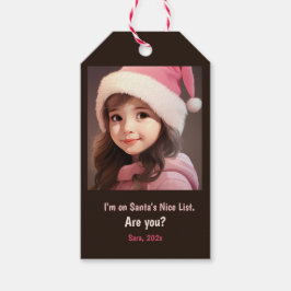 Santa's Nice List Foto Gift Label Cadeaulabel