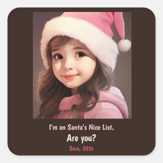 Santa's Nice List Foto Sticker (Voorkant)