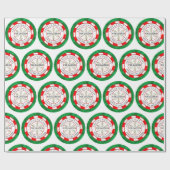 Santa's Nice List Groene Seal Custom Naam Kerstmis Cadeaupapier (Vlak)