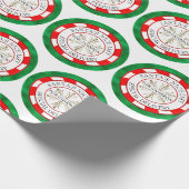 Santa's Nice List Groene Seal Custom Naam Kerstmis Cadeaupapier (Hoek)