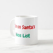 Santas Nice List Mok - Kerst (Voorkant links)