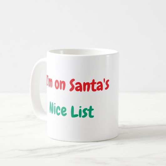 Santas Nice List Mok - Kerst (Voorkant links)