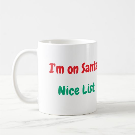 Santas Nice List Mok - Kerst (Links)
