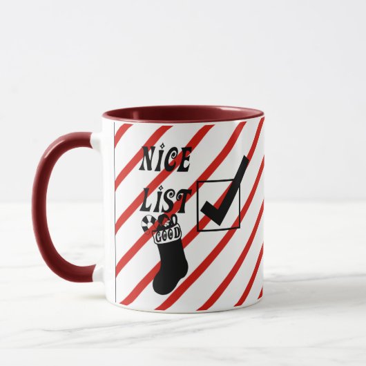 Santas Nice list naughed list Kerstkunst Mok (Links)