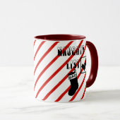 Santas Nice list naughed list Kerstkunst Mok (Voorkant rechts)