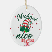 Santa's Nice List Ornament - Persoonlijke naam! (Rechts)