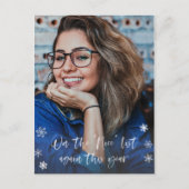 Santa's Nice List Volledige Foto Witte Tekst Overl Briefkaart (Voorkant)