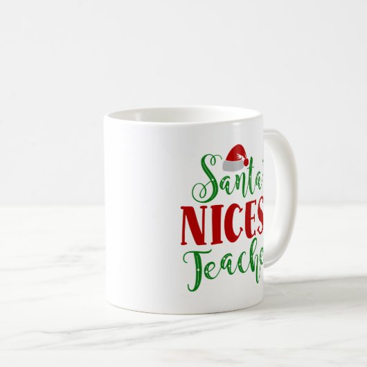 Santa's Nicest Teacher Koffiemok (Voorkant rechts)