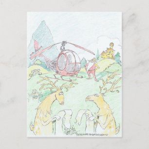 Santa's nieuwe Rudolf. Feestdagenkaart