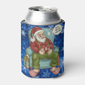 Santa's Night Off Personalize Name Funny Kerstmis Blikjeskoeler (Blikje Voorkant)