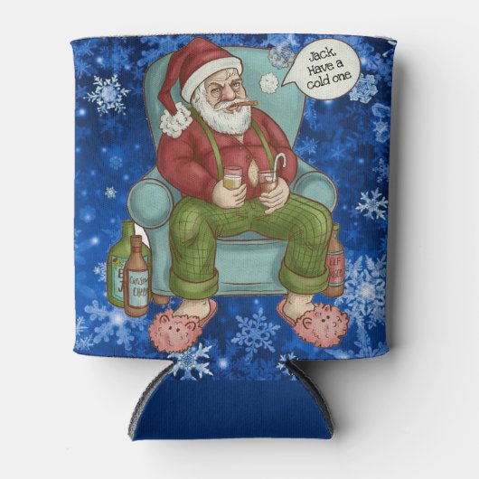 Santa's Night Off Personalize Name Funny Kerstmis Blikjeskoeler (Voorkant)