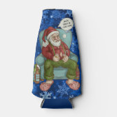 Santa's Night Off Personalize Name Funny Kerstmis Flesjeskoeler (Voorkant)
