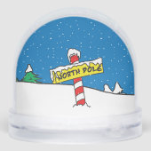 Santa's Noordpool Teken Sneeuw Wereldbol Sneeuwbol (Achterkant)