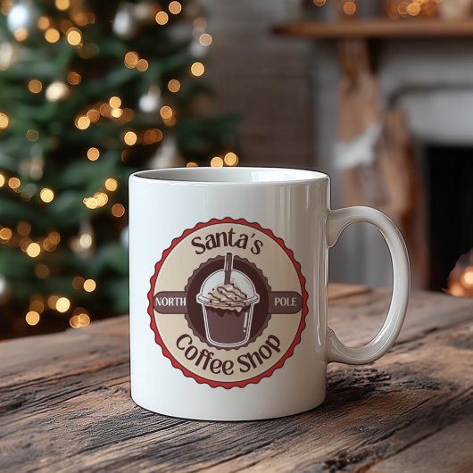 Santa's North Pole Coffee Shop Christmas Mug Koffiemok