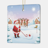 Santa's North Pole Holiday Golfing Fun  Keramisch Ornament (Links)