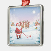 Santa's North Pole Holiday Golfing Fun  Metalen Ornament (Links)