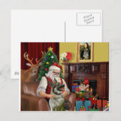 Santa's Norwegian Elkhound Feestdagenkaart (Voorkant / Achterkant)