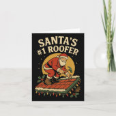 Santa's Nummer 1 Roofer Grappige Kerst Roofing Kaart (Voorkant)