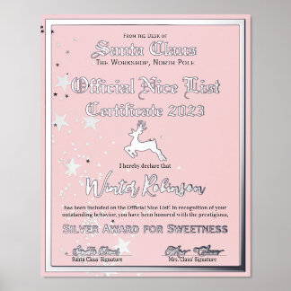 Santa's Official Nice List Certificaat Folie Afdru Afdrukken